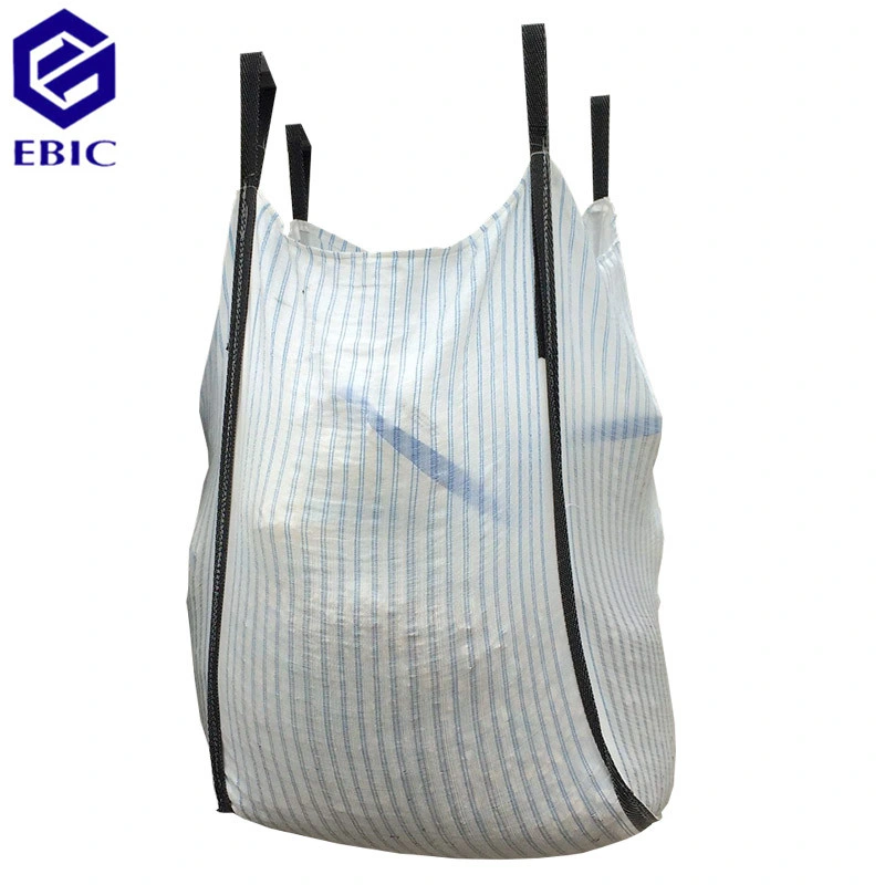 Customized 1000kgs-2000kgs PP Woven Cross Corner Loops Baffle Building Sand Super Sack Sling Ton Jumbo Bulk FIBC Q Anti-UV Ventilated Firewood Mesh Big Bag