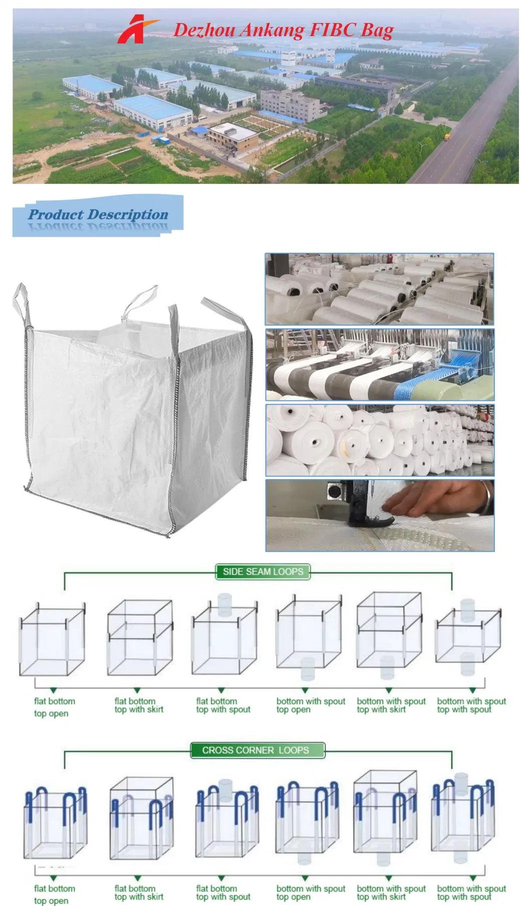 1000kg Building Use Big FIBC Bulk Jumbo Bag